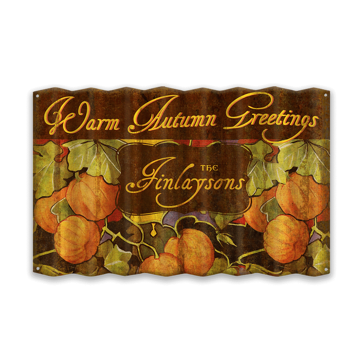 Warm Autumn Greetings Corrugated Sign - Warm Autumn Greetings Corrugated Sign