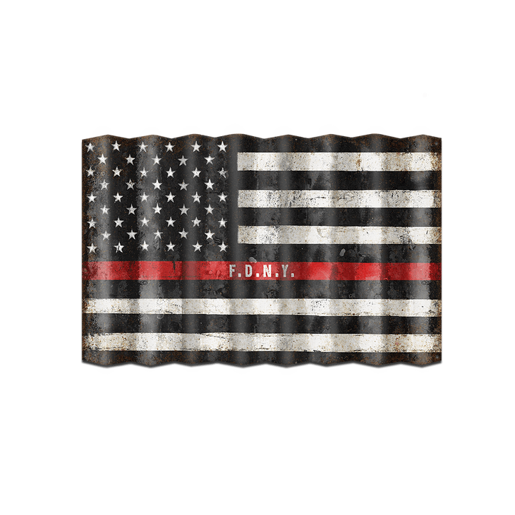 Corrugated US Firefighters Flag - Corrugated US Firefighters Flag