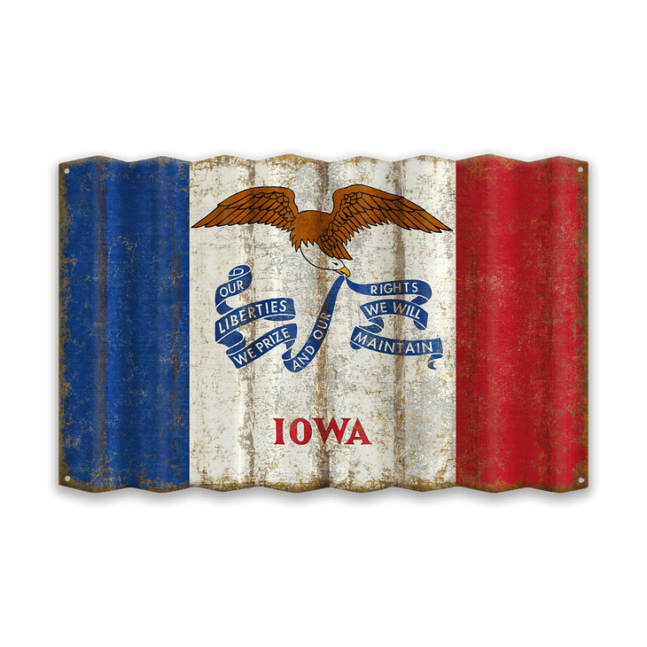 Iowa Corrugated State Flag. - Iowa