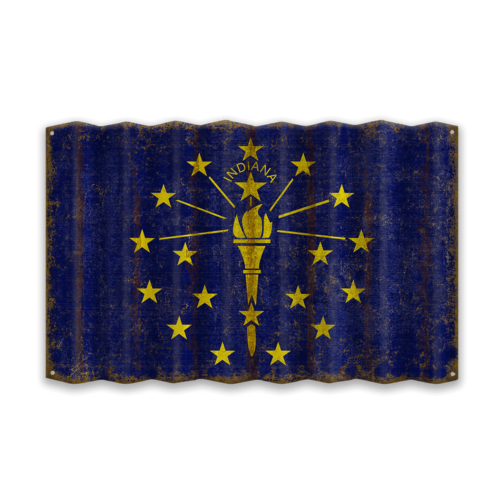 Indiana Corrugated State Flag - Indiana