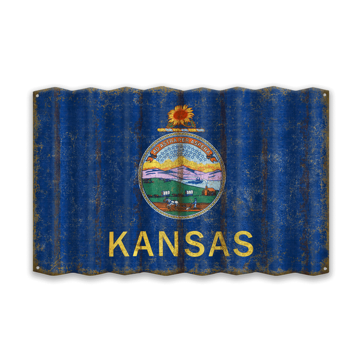 Kansas Corrugated State Flag - Kansas