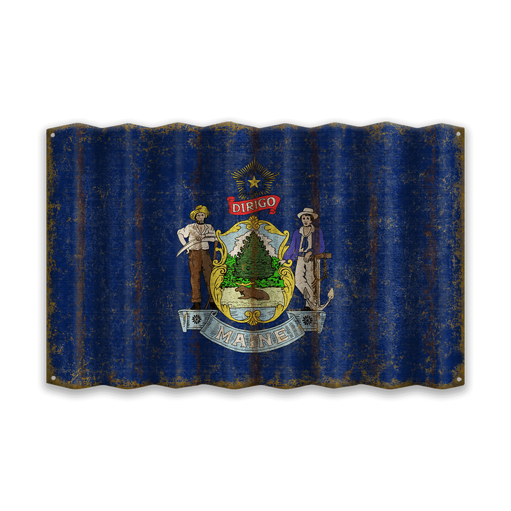 Maine Corrugated State Flag - Maine