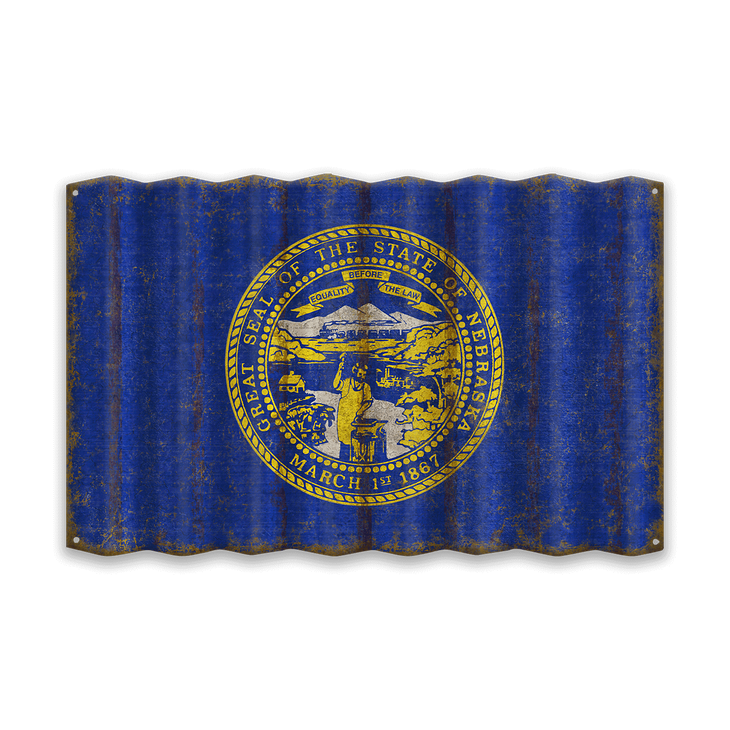 Nebraska Corrugated State Sign - Nebraska