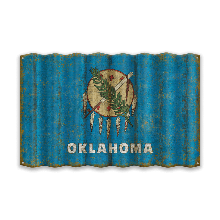 Oklahoma Corrugated State Sign - Oklahoma