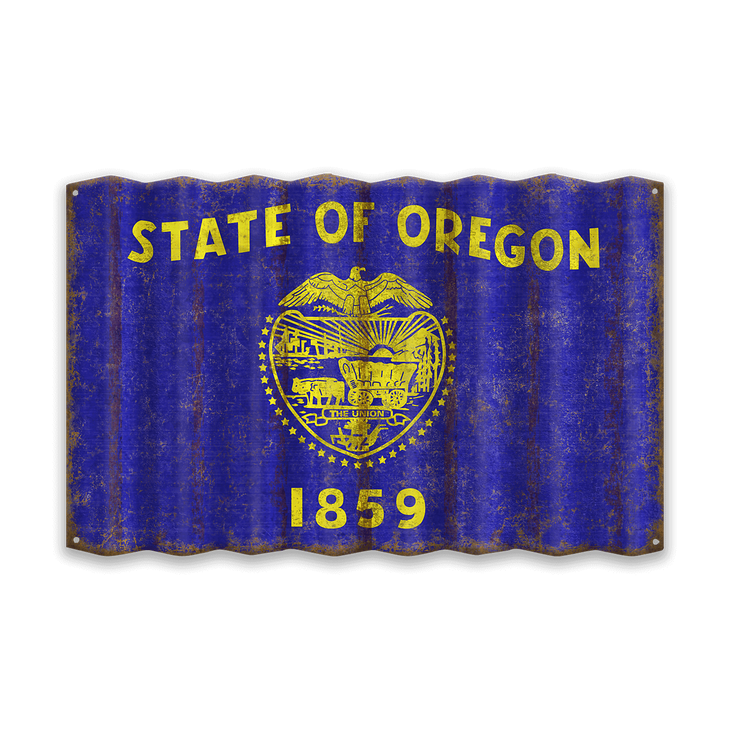 Oregon Corrugated State Flag - Oregon