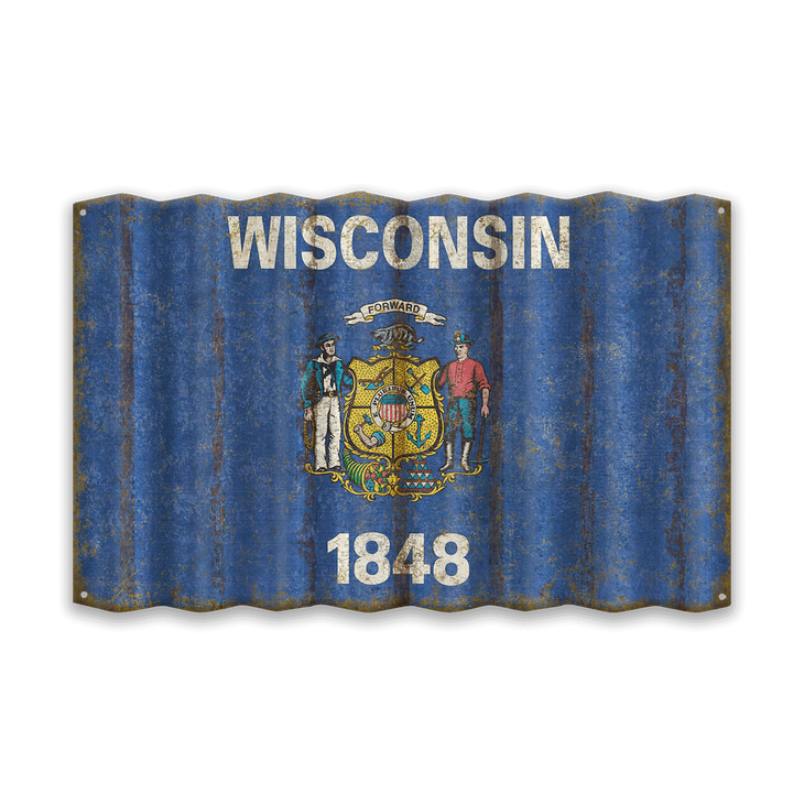Wisconsin Corrugated State Flag - Wisconsin