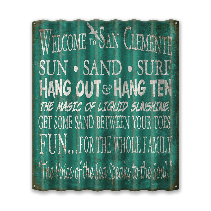 Welcome to the Beach Rules Corrugated Sign - Welcome to the Beach Rules