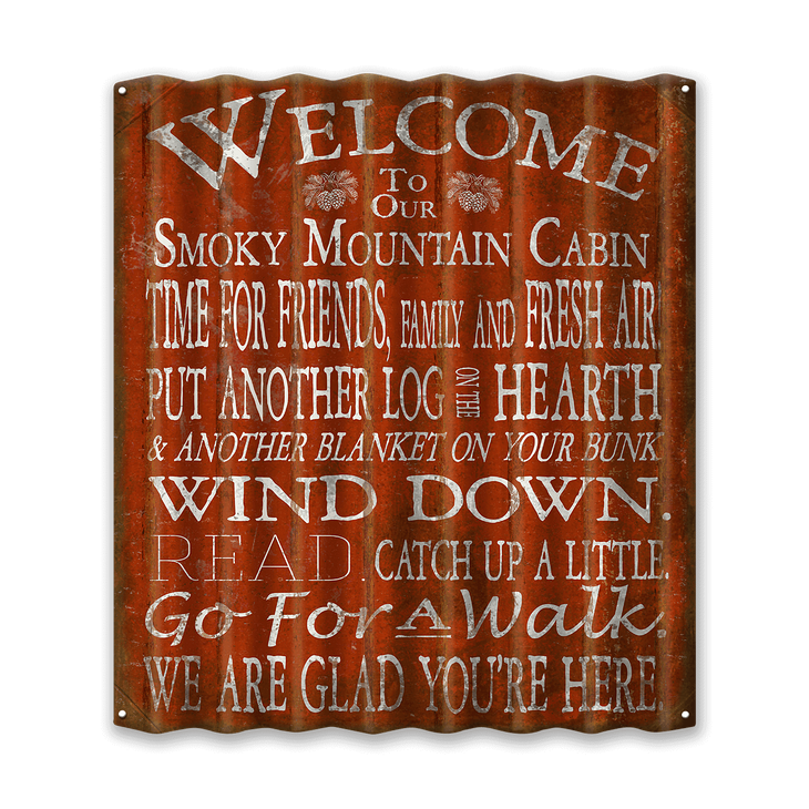 Welcome to the Cabin Corrugated Sign - Welcome to the Cabin