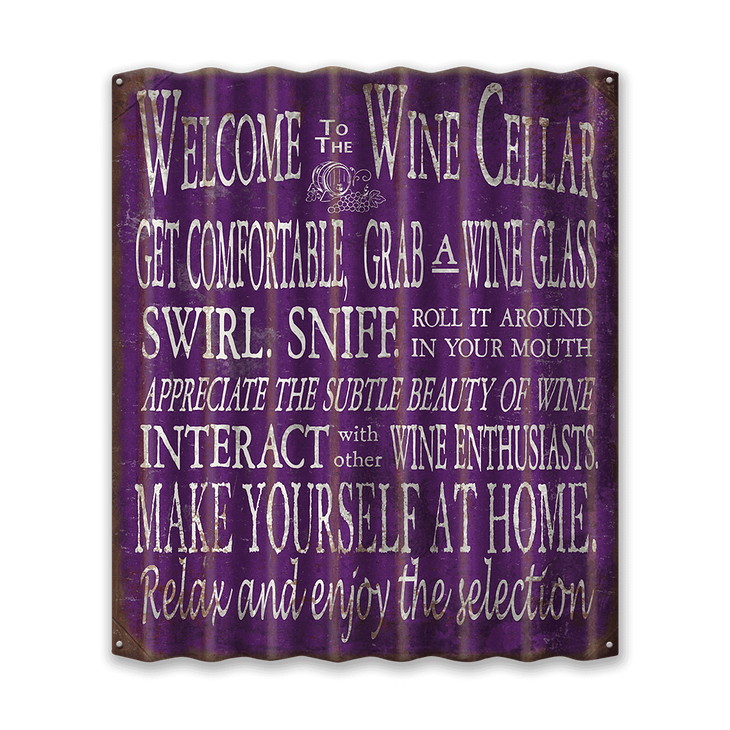 Welcome to the Wine Cellar Corrugated Sign - Welcome to the Wine Cellar