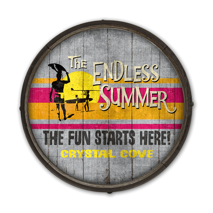 Endless Summer Fun Starts - Barrel End Wooden Sign - Endless Summer The Fun Starts Here