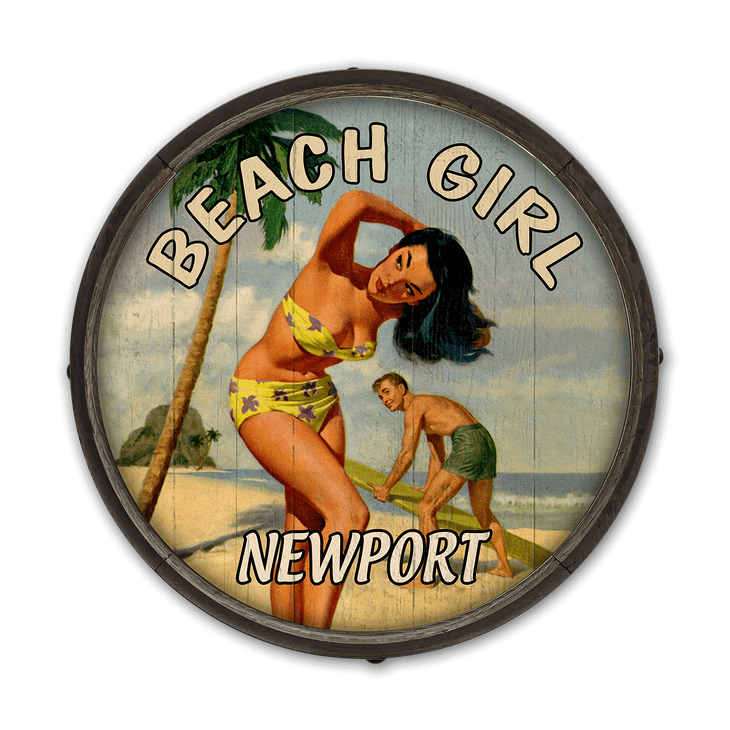 Beach Girl - Barrel End Wooden Sign - Beach Girl