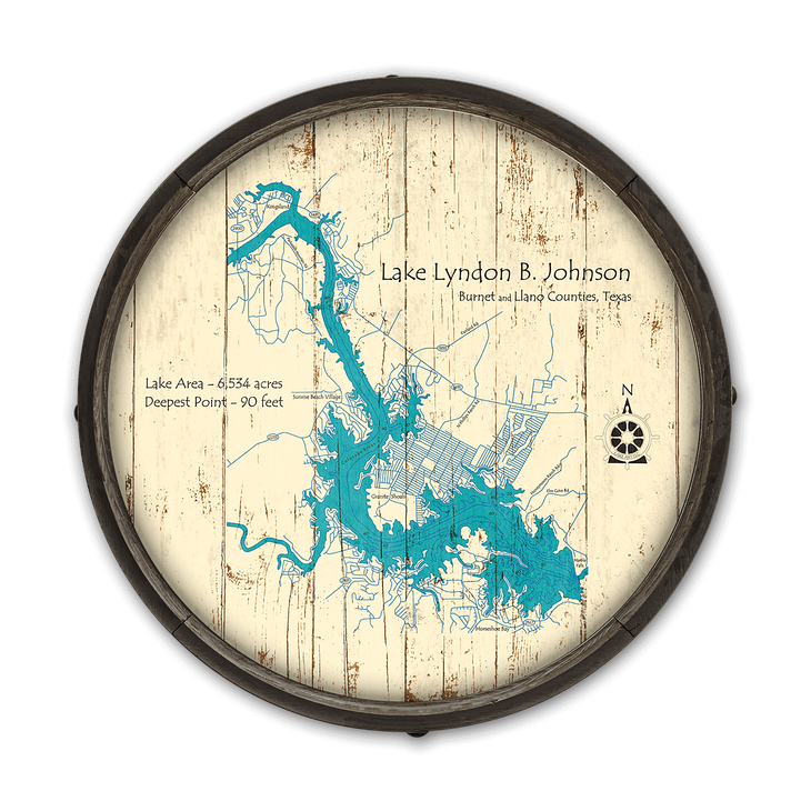 Lake LBJ Barrel End Map - Lake LBJ Barrel End Map