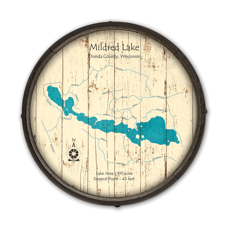 Mildred Lake Wisconsin Barrel End - Mildred Lake Wisconsin Barrel End