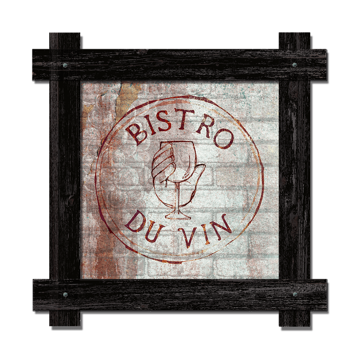Bistro Du Vin Vintage Brick Sign - Bistro Du Vin Vintage Brick Sign