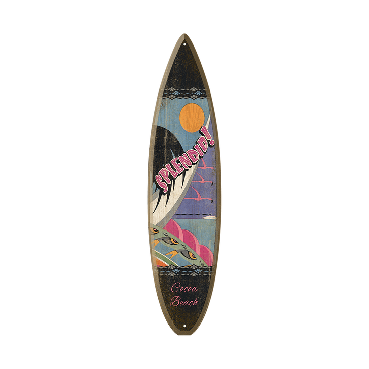 Art Deco 'Splendid' - Surfboard Wooden Sign - SPLENDID SURFBOARD