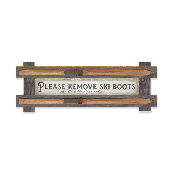 Framed Please Remove Ski Boots Sign - Framed Please Remove Ski Boots Sign