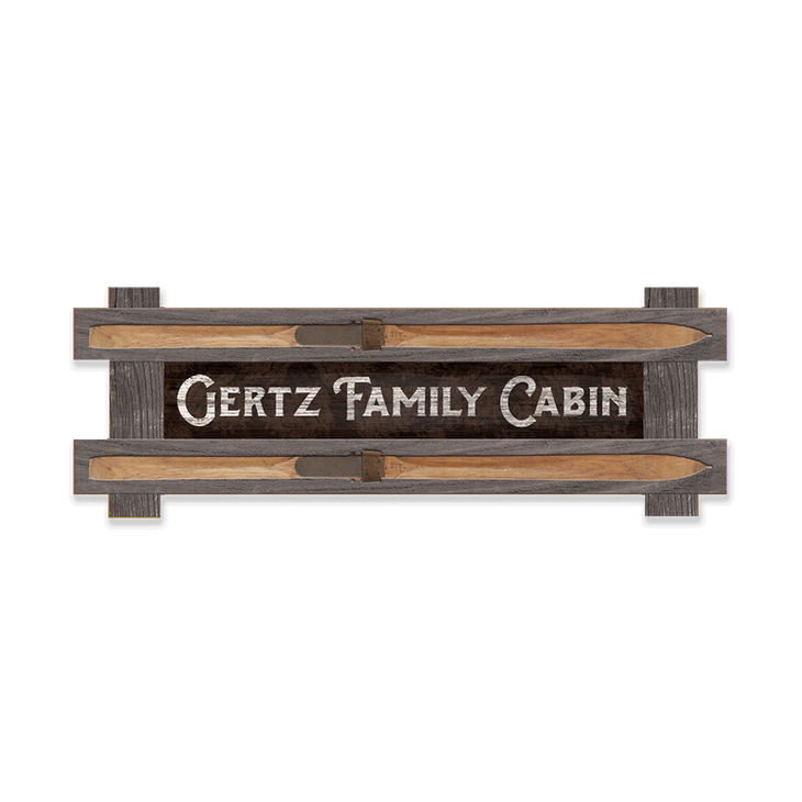 Framed Sign, Long Horizontal - Cabin - Framed Family Cabin Sign