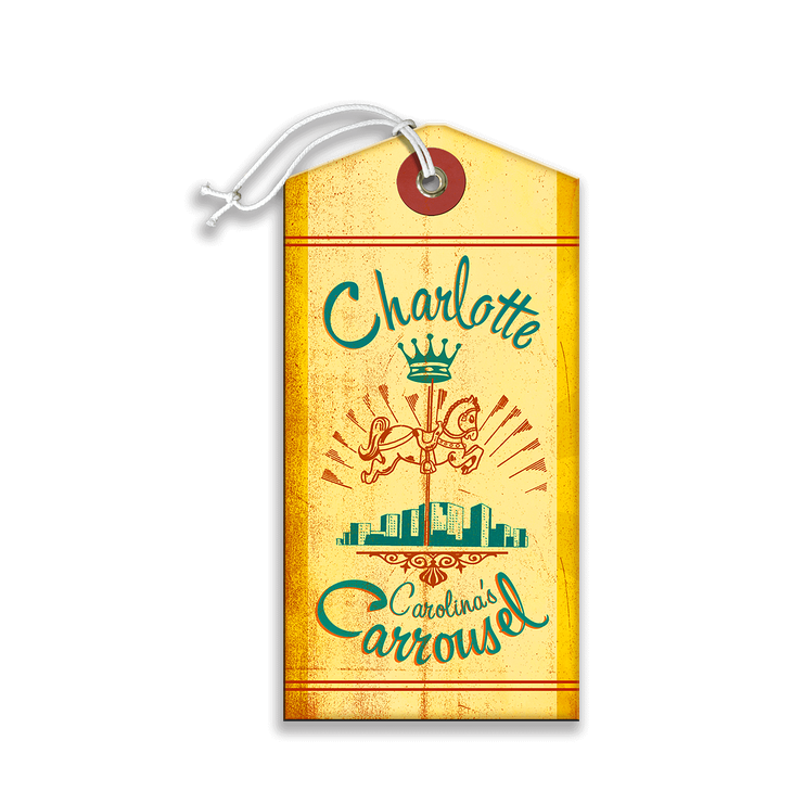 Charlotte, Carolina's Carrousel Luggage Tag - Charlotte, Carolina's Carrousel Luggage Tag