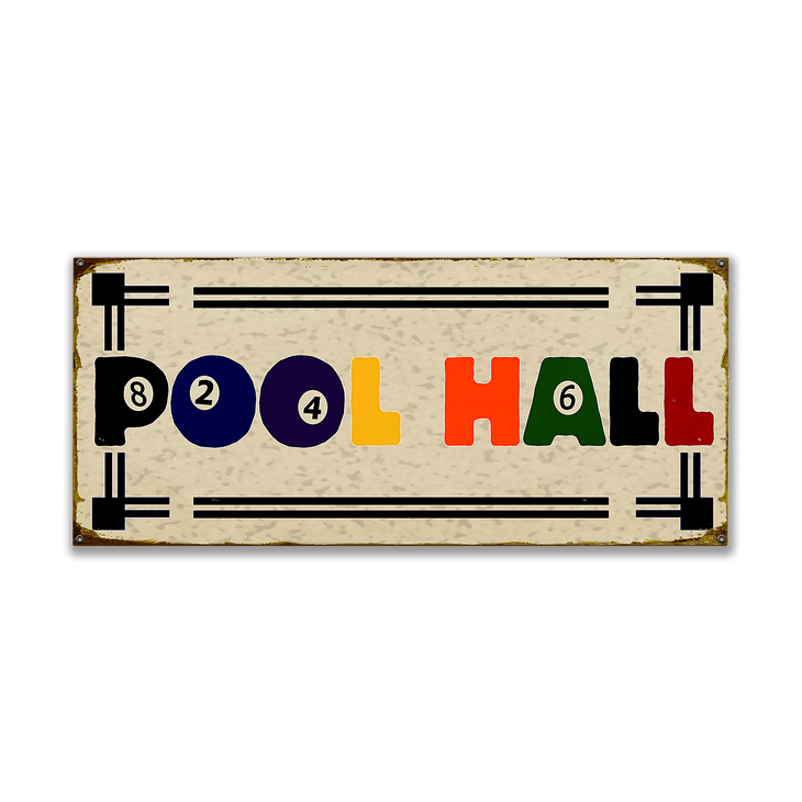 Pool Hall Simple Sign - Pool Hall