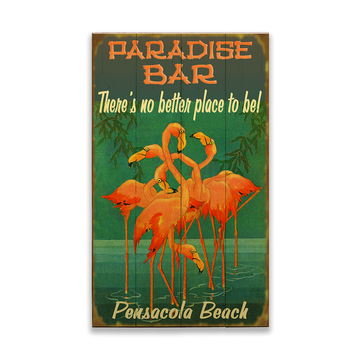 Flamingos Paradise Bar Sign - Flamingos