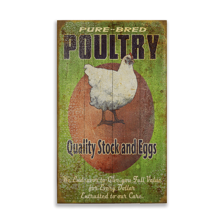 Pure Bred Poultry Sign - Quality Stock and Eggs