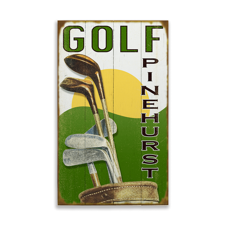 Golf Course Sign with Golf Clubs - Golf Clubs