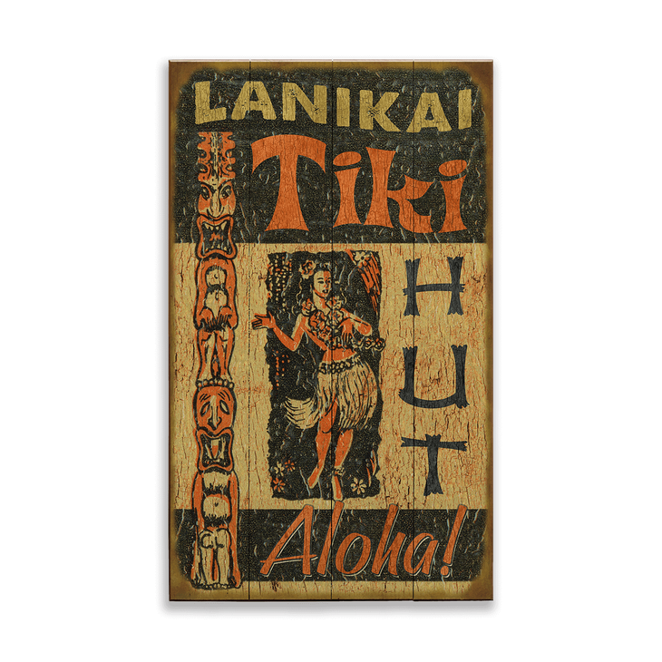 Aloha Tiki Hut Vintage Sign - Aloha Tiki Hut Vintage Sign