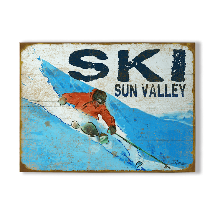 Vintage-Style Skier Sign - Skiier
