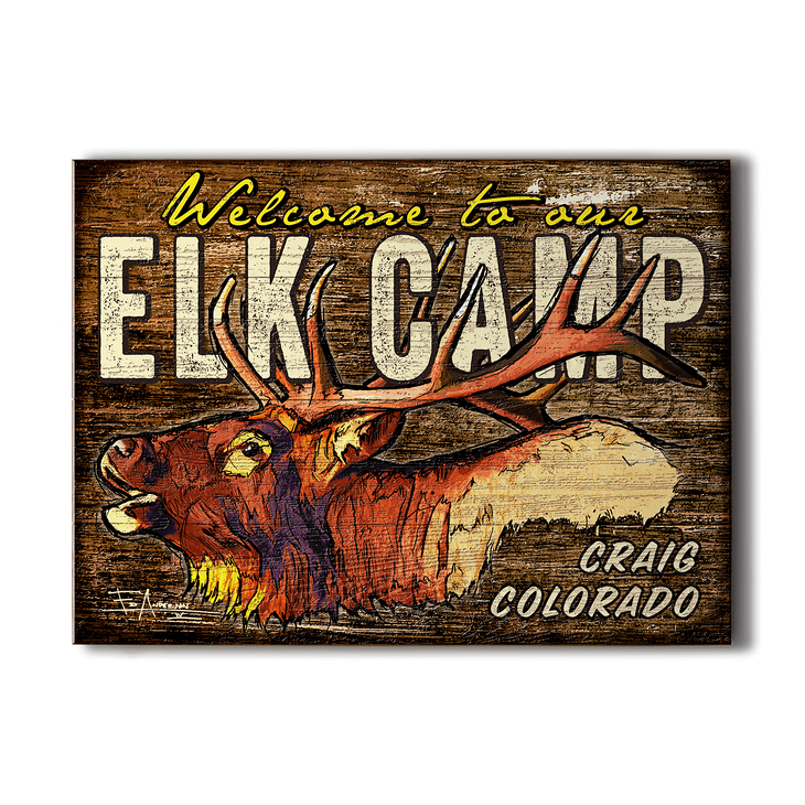 Bugling Elk Camp Sign - Bugling Elk