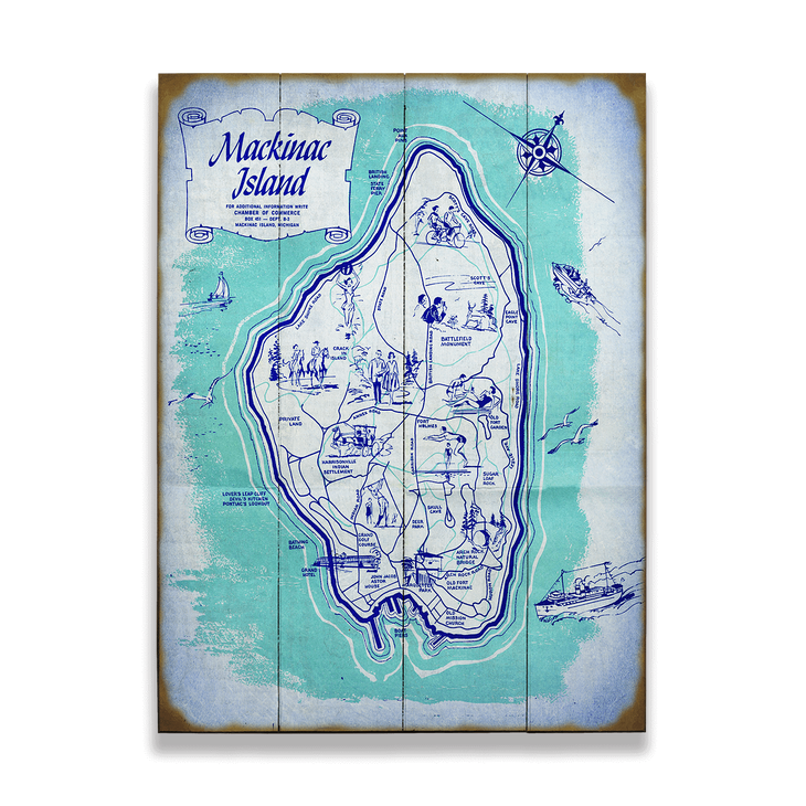 Map of Mackinac Island Sign - Map of Mackinac Island