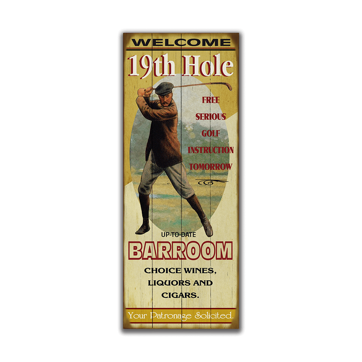 Welcome to the 19th Hole Barroom Sign - Welcome to the 19th Hole Barroom