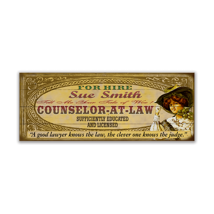 Counselor-At-Law Female Sign - Counselor-At-Law Female