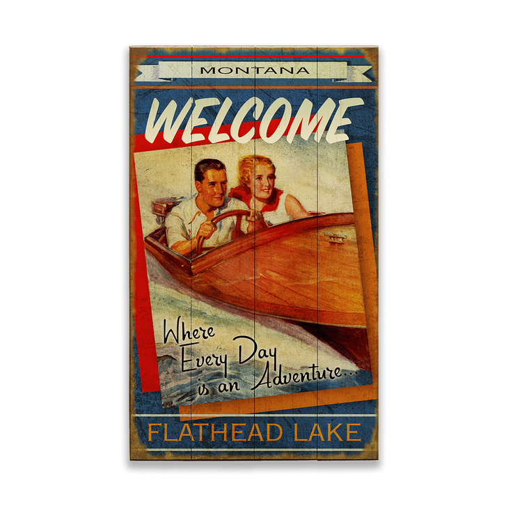 Wooden Boat Adventure Couple Sign 2 - Where Every Day is an Adventure