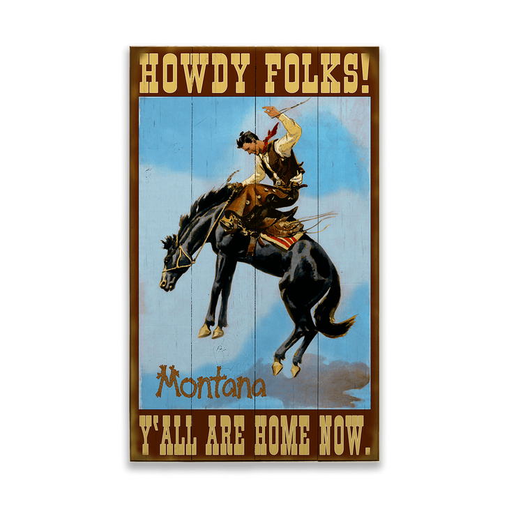 Howdy Folks Bronc Rider Sign - Howdy Folks Bronc Rider