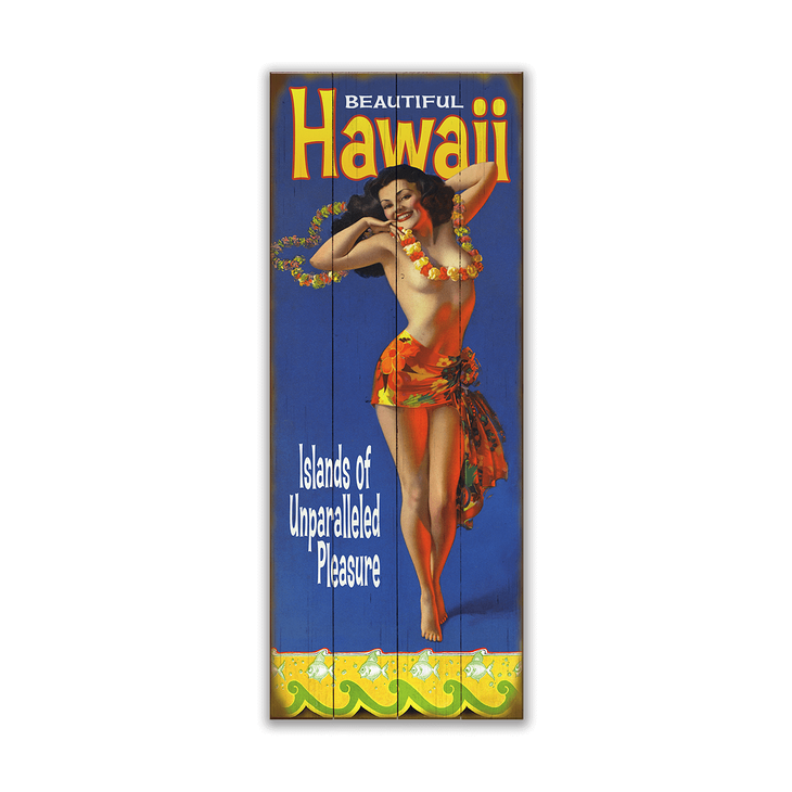 Beautiful Hawaii Pin-Up Girl Sign - Beautiful Hawaii