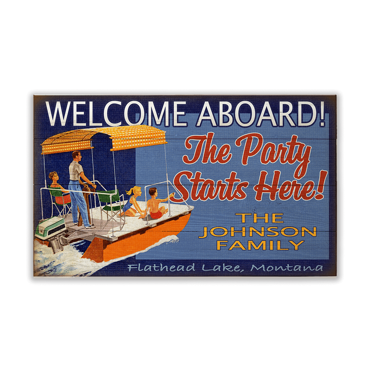 Welcome Aboard Pontoon Boat Sign - Welcome Aboard Pontoon Boat