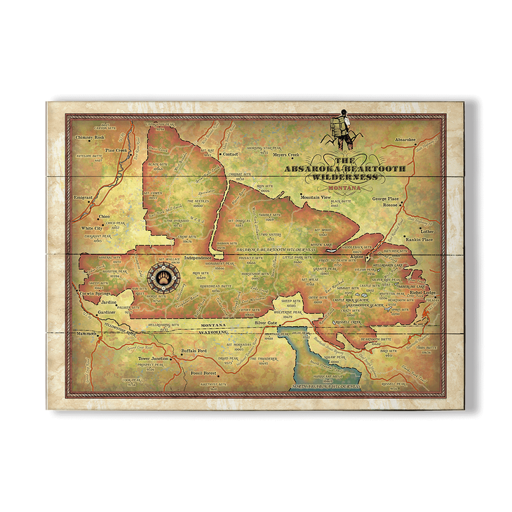 Vintage Absaroka Beartooth Wilderness Map - Vintage Absaroka Beartooth Wilderness Map
