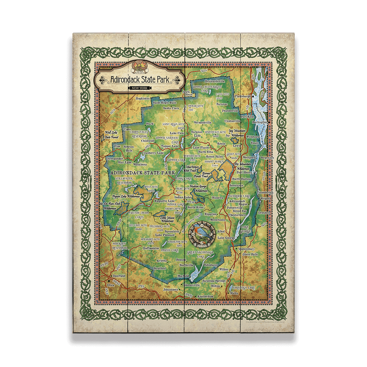 Historic Adirondack Park New York Vintage Map - Historic Adirondack Park New York Vintage Map