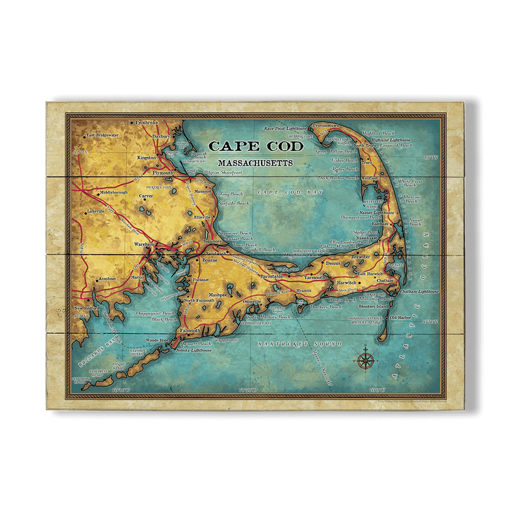 Cape Cod Massachusetts Vintage Map - Cape Cod Massachusetts Vintage Map