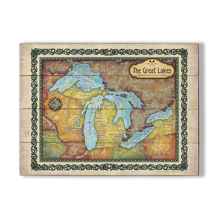 The Great Lakes Vintage Map - The Great Lakes Vintage Map