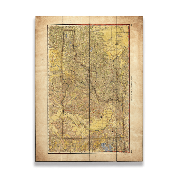 Historic Vintage Map of Idaho Wagon Roads - Idaho Wagon Roads