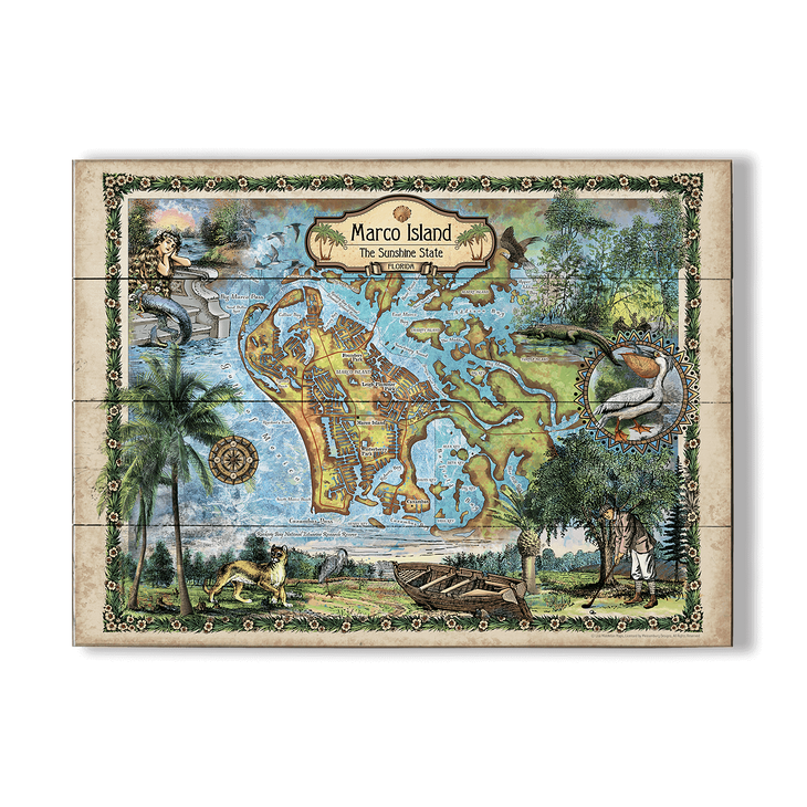 Historic Marco Island Florida Vintage Map - Marco Island, FL