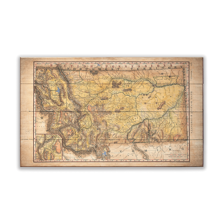 Historic Montana Railroad Vintage Map - Montana Railroad Map
