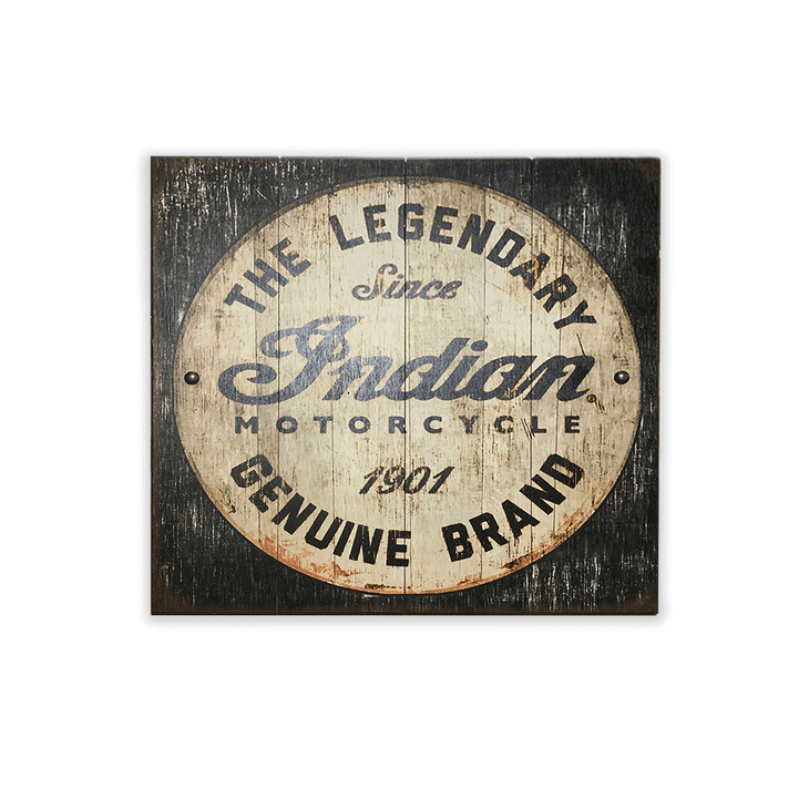 Indian Motorcycle Wood Slated Sign with Studs - Indian Motorcycle Wood Slated Sign with Studs