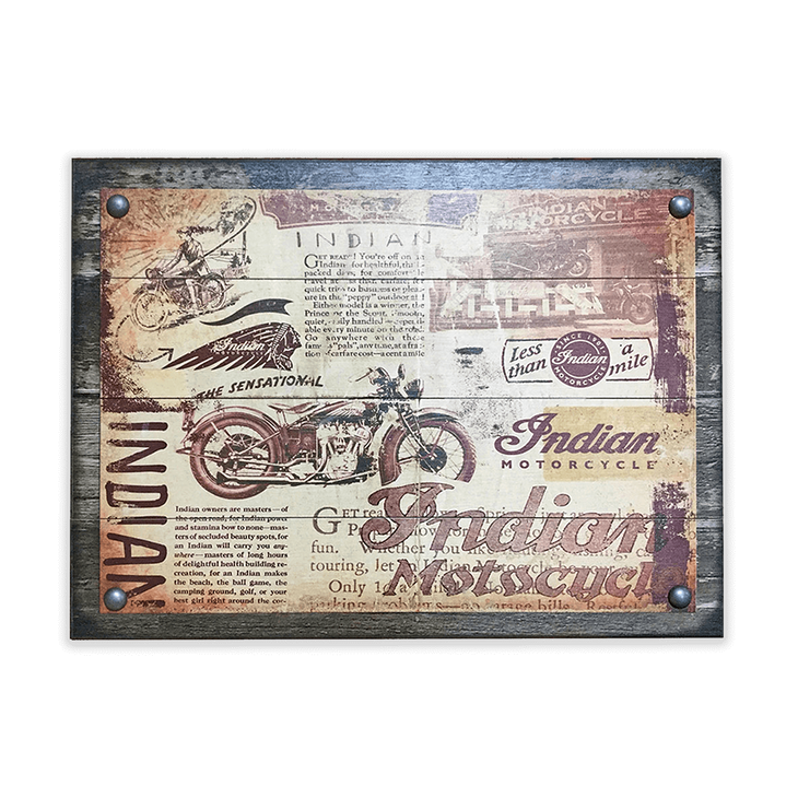 Indian Motorcyle Retro Collage Sign - Indian Motorcyle Retro Collage Sign