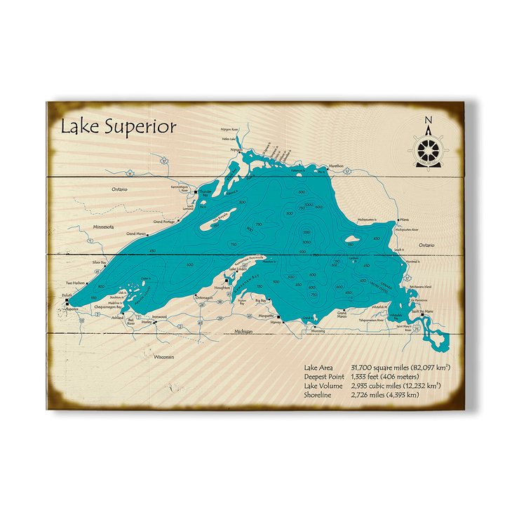 Lake Superior Map Sign - Lake Superior
