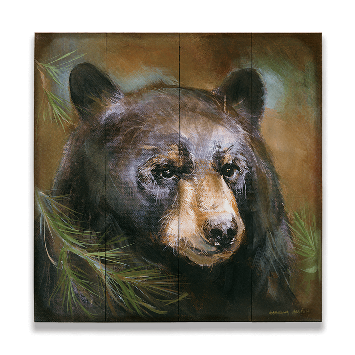 Bear in Branches 3 on Wood - Bear in Branches 3
