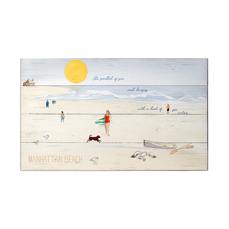 Surfer Girl Art Sign - She Smelled of Sun and Daisies with a Hint of Sea Water