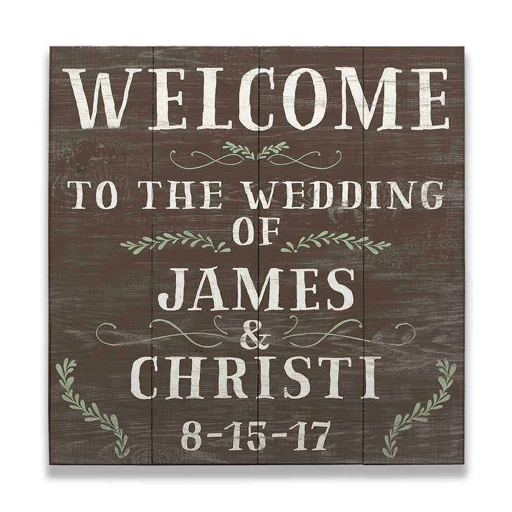 Welcome to the Wedding - Chalk Rustic Wood Sign - Welcome to the Wedding - Chalk Rustic Wood Sign