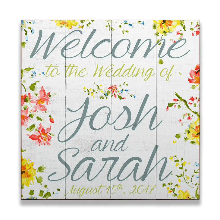 Welcome to the Wedding - Spring Flowers Wood Sign - Welcome to the Wedding - Spring Flowers Wood Sign